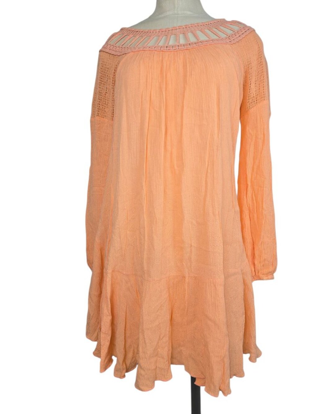 Free people Boho Tunic Dress Long sleeve flowy orange size women's size XS